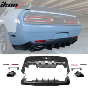 2008-2014 Dodge Challenger 2015+ SRT Hellcat Rear Bumper + V4 Diffuser