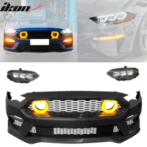 2018-2023 Ford Mustang Mach 1 Front Bumper Cover LED Grille Headlights